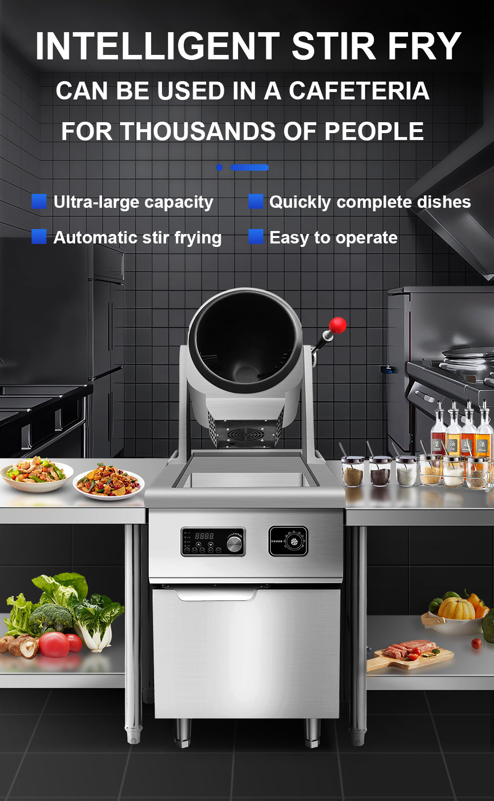 Commercial Automatic Stir-Fry Cooking Robot — Electric Wok Machine