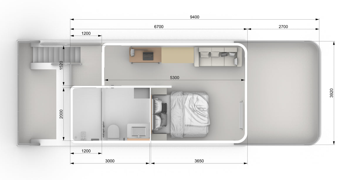 Aluminum Houseboat with Outboard Motor — 11.5 m