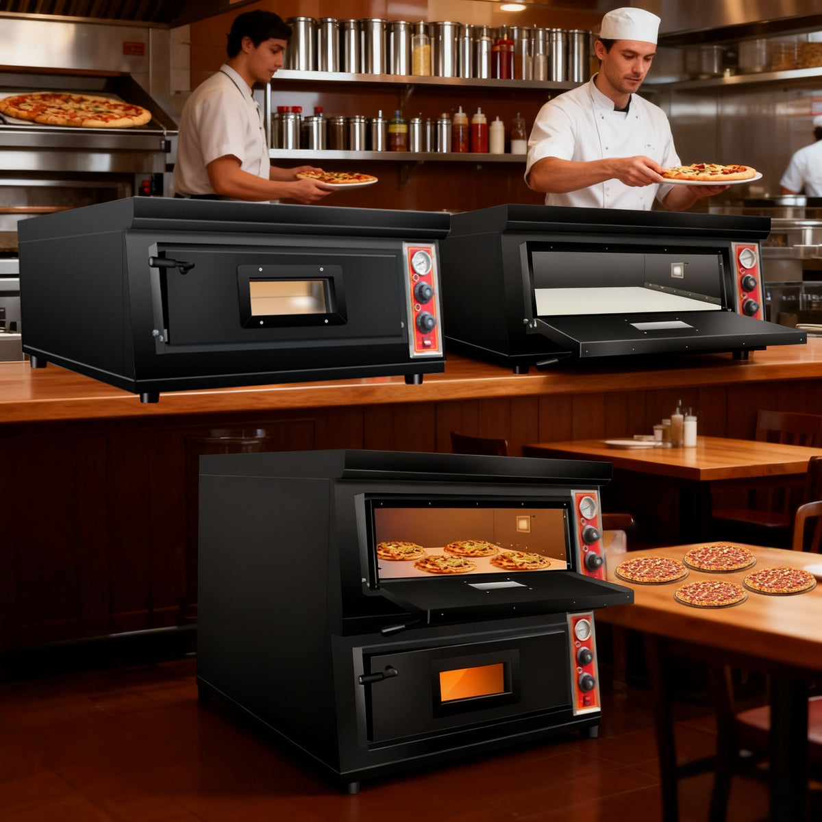 Commercial Deck Pizza Oven — Electric & Gas, Stone Base