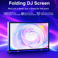 Foldable Portable LED DJ Booth Screen — Curved, on Wheels image preview