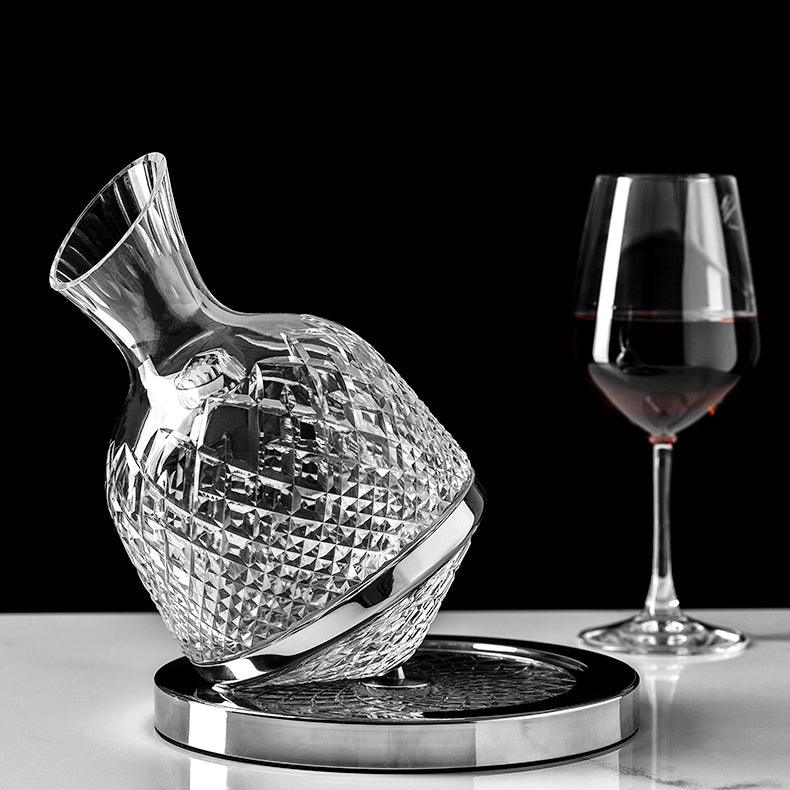 Crystal-Cut Whiskey Decanter with Leather Gift Box