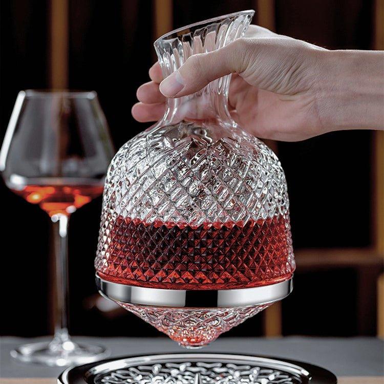 Crystal-Cut Whiskey Decanter with Leather Gift Box