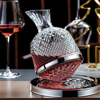 Crystal-Cut Whiskey Decanter with Leather Gift Box image preview