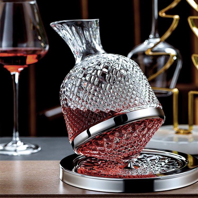 Crystal-Cut Whiskey Decanter with Leather Gift Box