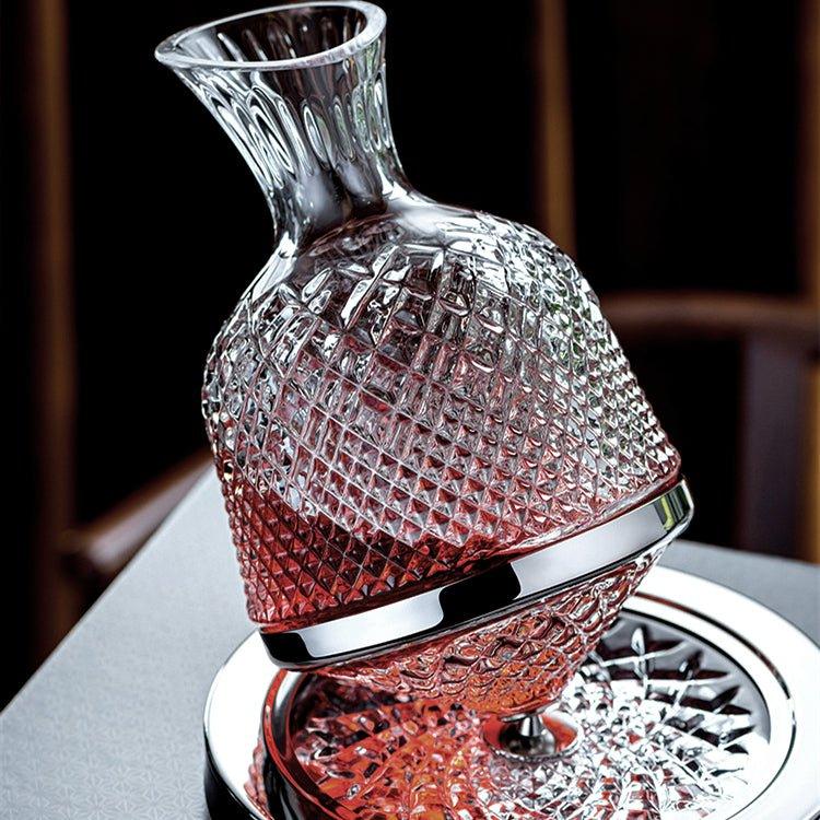 Crystal-Cut Whiskey Decanter with Leather Gift Box