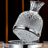 Crystal-Cut Whiskey Decanter with Leather Gift Box image preview