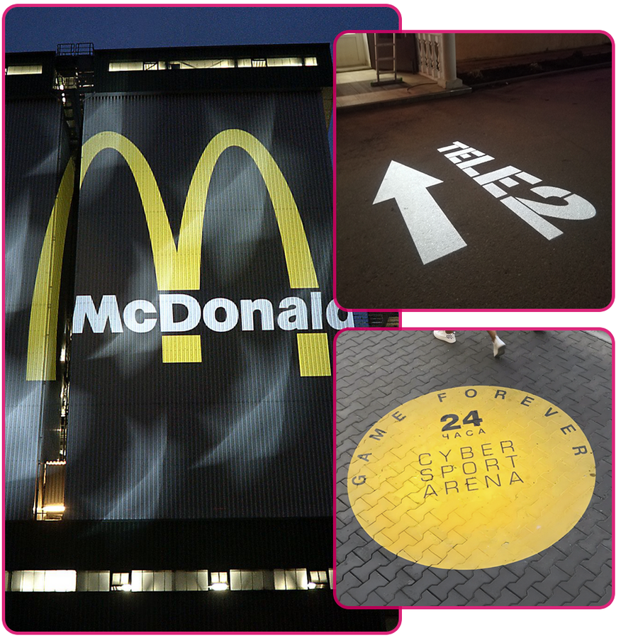 Logo projection for client attraction