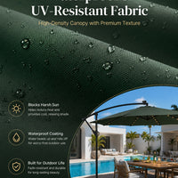 LED Cantilever Patio Umbrella — 10 ft Offset Outdoor Parasol image preview