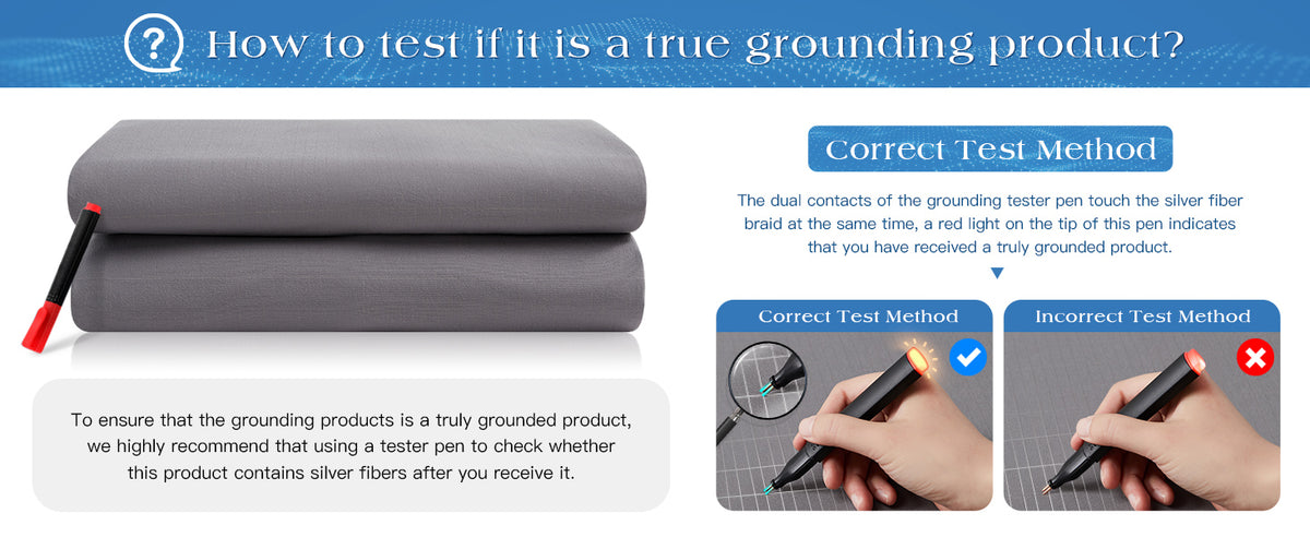 Organic Cotton Grounding Fitted Sheet — Silver-Fiber Earthing