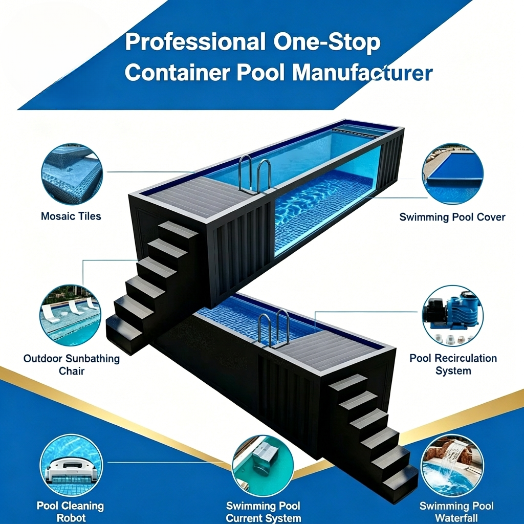Prefab Above-Ground Fiberglass Swimming Pool — Container Series