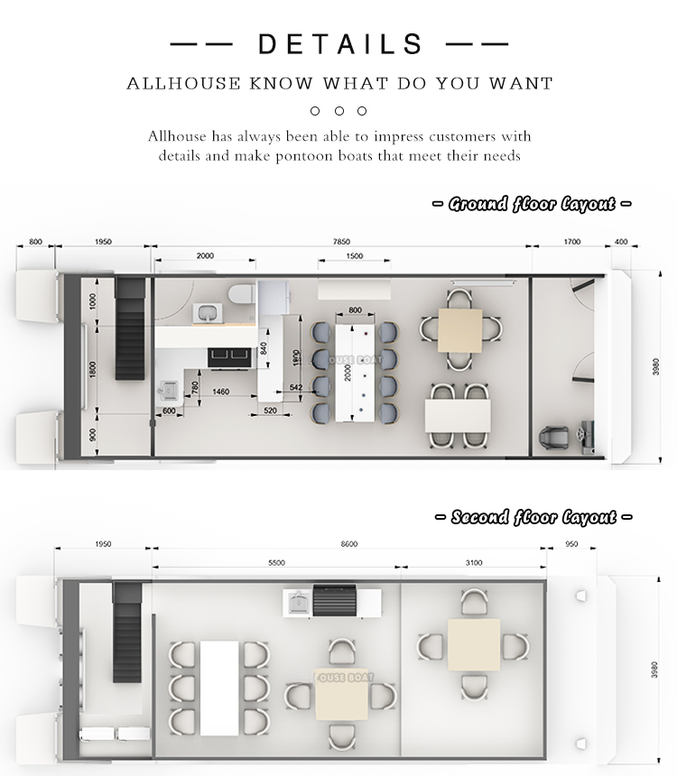 Aluminum Pontoon Houseboat — 11.5 m, 16-Person