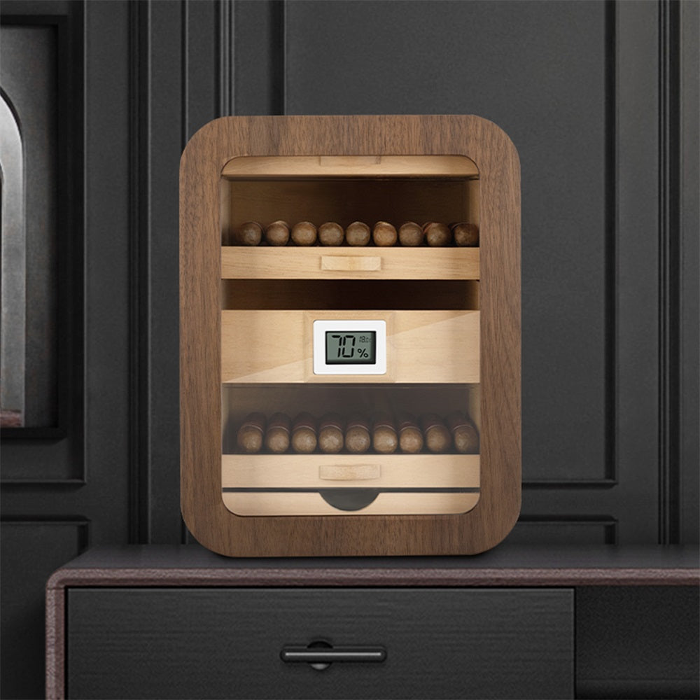 Cedar-Lined Cigar Humidor Cabinet — 110-Cigar Capacity