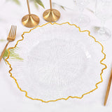Clear Sunflower Charger Plate with Gold Rim