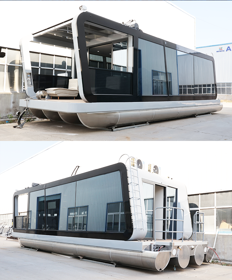 Prefab Floating Aluminum Houseboat — Modular Marine Villa