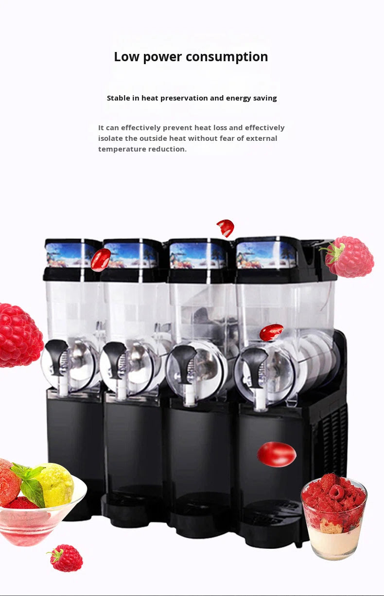 Commercial 4-Tank Slush & Cold Drink Machine — Self-Serve