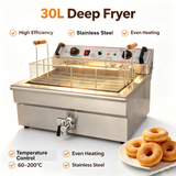Commercial Electric Countertop Donut Fryer — 30L Single Tank