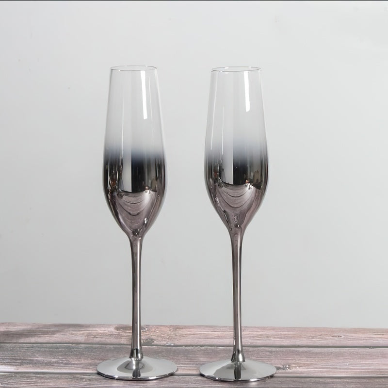 Liquimetal Crystal Wine Glass, Champagne Glass and Decanter, style American