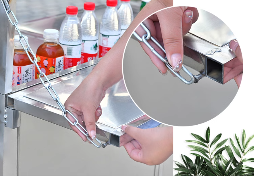 Foldable Stainless Steel Mobile Food Cart