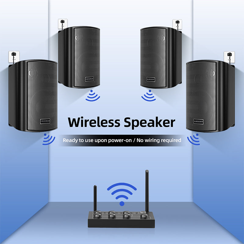 Commercial Wireless Background-Music Speaker System — Bluetooth, 50W Wall-Mount