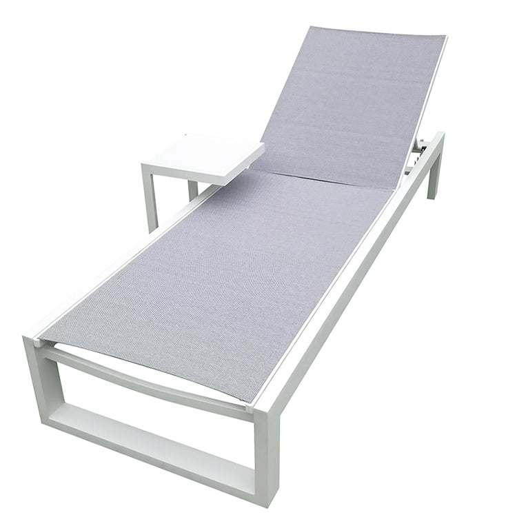 Outdoor Aluminum Sun Lounger — Stackable Poolside Chaise