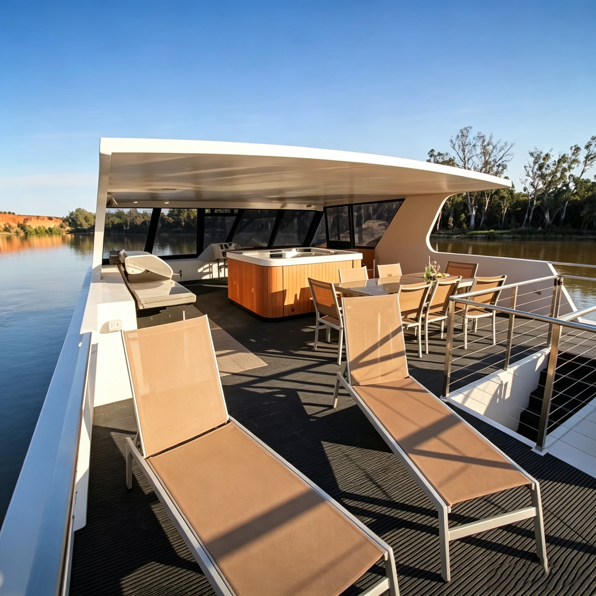 Aluminum Pontoon House Boat — 11 m Luxury Barge
