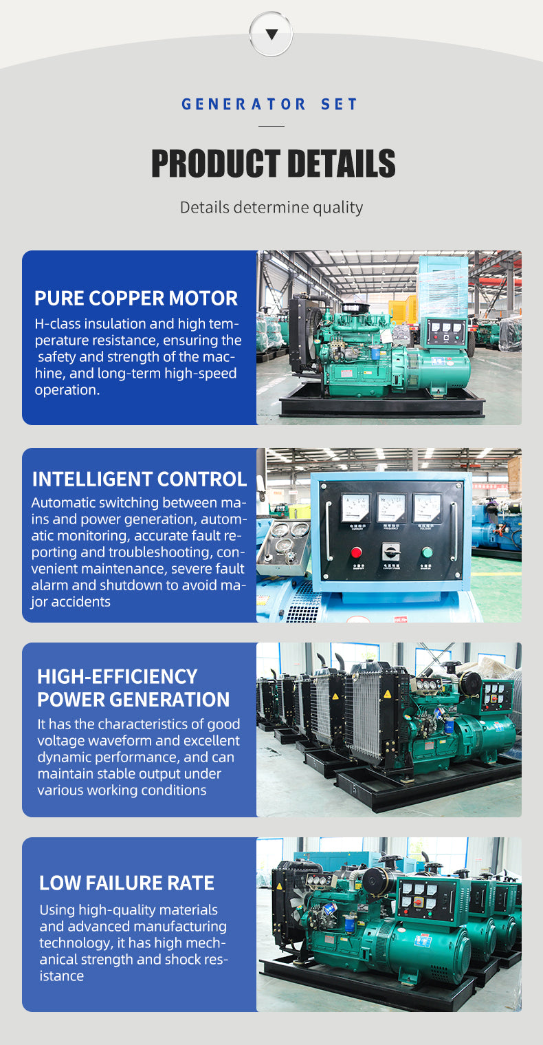 Commercial Diesel Generator Set — Electric Start, Single-Phase Standby Power