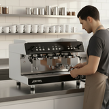 Commercial 3-Group Semi-Automatic Espresso Machine — Heat Exchange