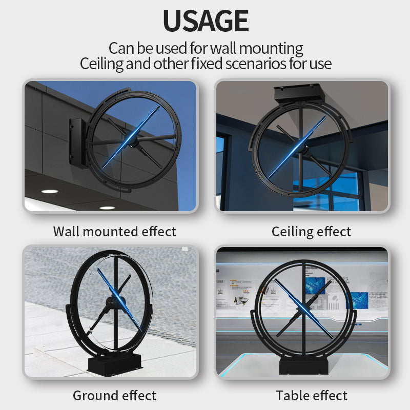 WiFi Holographic LED Fan Display — 42 cm Wall-Mounted, Weatherproof
