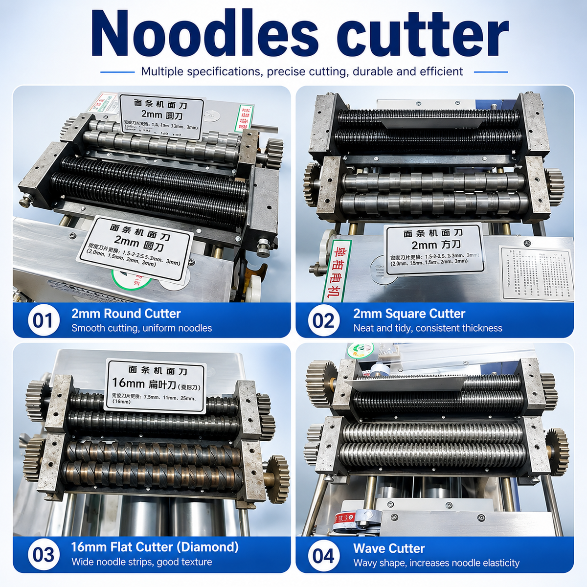 Commercial Automatic Fresh Noodle Machine — Mixer, Sheeter & Cutter