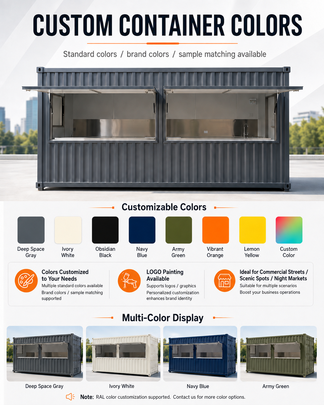 Bar en contenedor y cafetería — unidad prefabricada de diseño europeo
