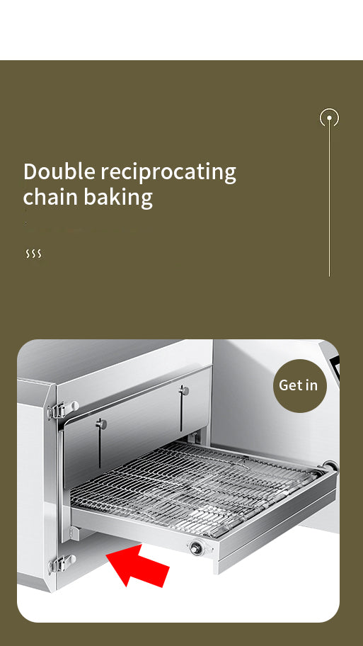 Commercial Electric Reciprocating Chain Baking Oven — Touch Screen