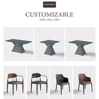 Modern Bar Furniture Set — Cross-Back Chairs &amp; Wood-Top Tables image preview