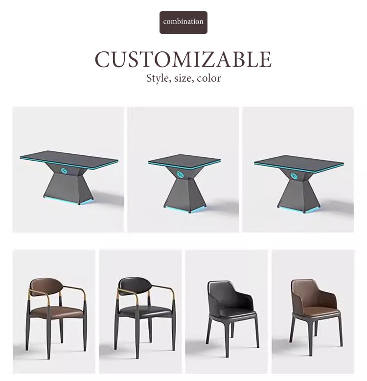 Modern Bar Furniture Set — Cross-Back Chairs & Wood-Top Tables