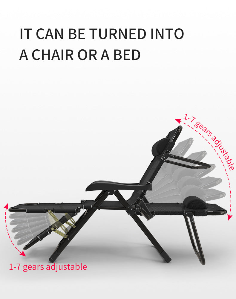 Zero-Gravity Outdoor Lounge Chair — Folding Recliner with Adjustable Headrest