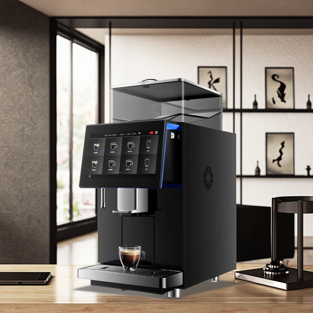 Commercial Self-Service Espresso Machine — Dual Bean Hopper, 20 Bar