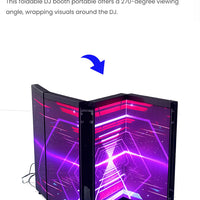 Foldable Portable LED DJ Booth Screen — Curved, on Wheels image preview