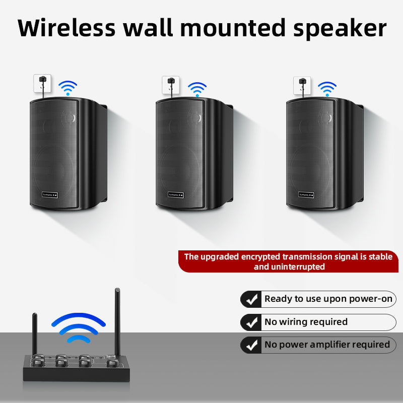 Commercial Wireless Background-Music Speaker System — Bluetooth, 50W Wall-Mount