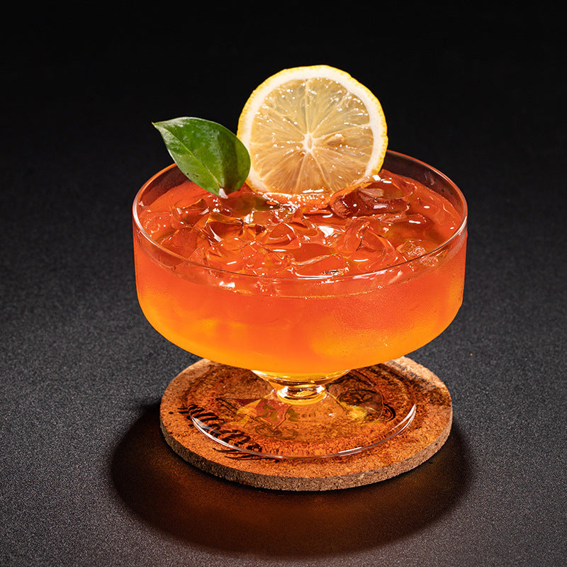 Inverted Hat Cocktail Glass with Vertical Stripes