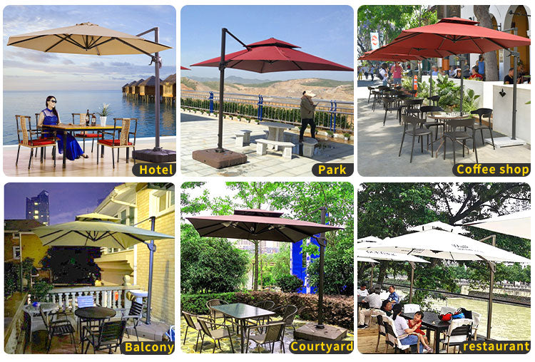 Commercial Patio Umbrella — 3×3 m Aluminum Roman Garden Parasol