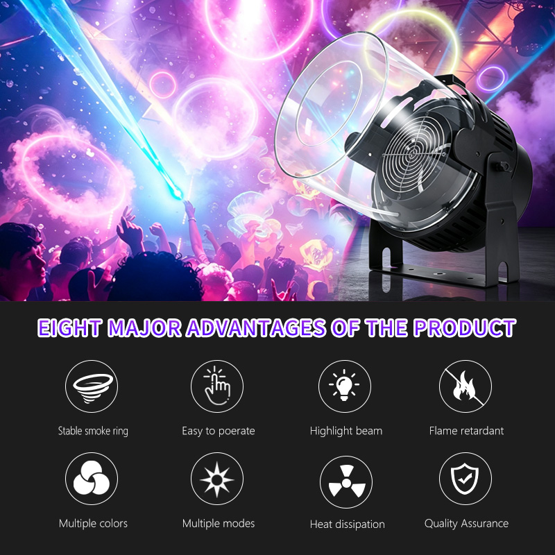 DMX512 Smoke Ring Machine — Fog Vortex Cannon for Stage & DJ