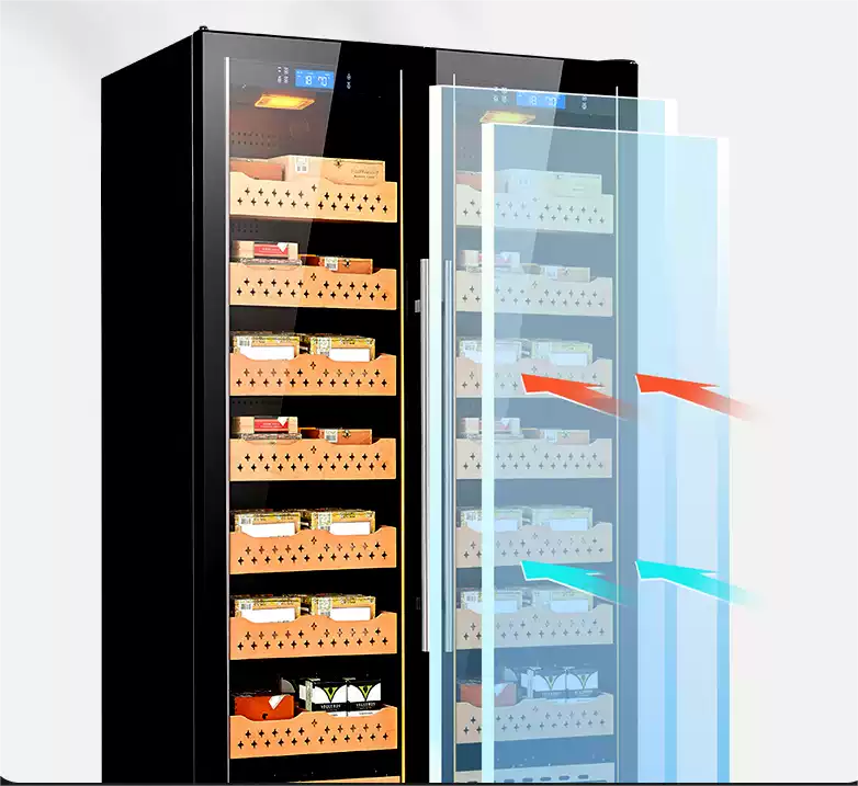 Armoire à cigares professionnelle à double porte vitrée — 3 800 cigares