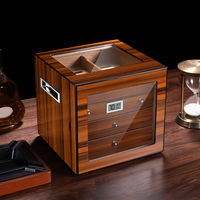 Aperçu : Armoire à cigares en bois — porte vitrée, 4 plateaux
