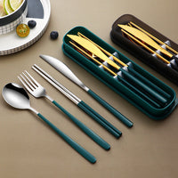 Stainless Steel Cutlery Set with Case — 4-Piece image preview