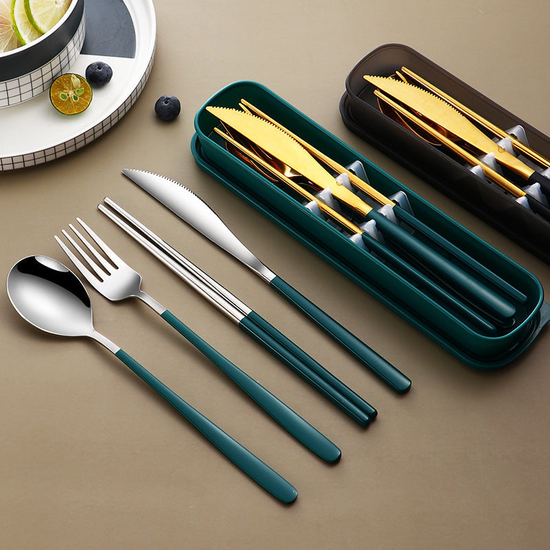 Stainless Steel Cutlery Set with Case — 4-Piece