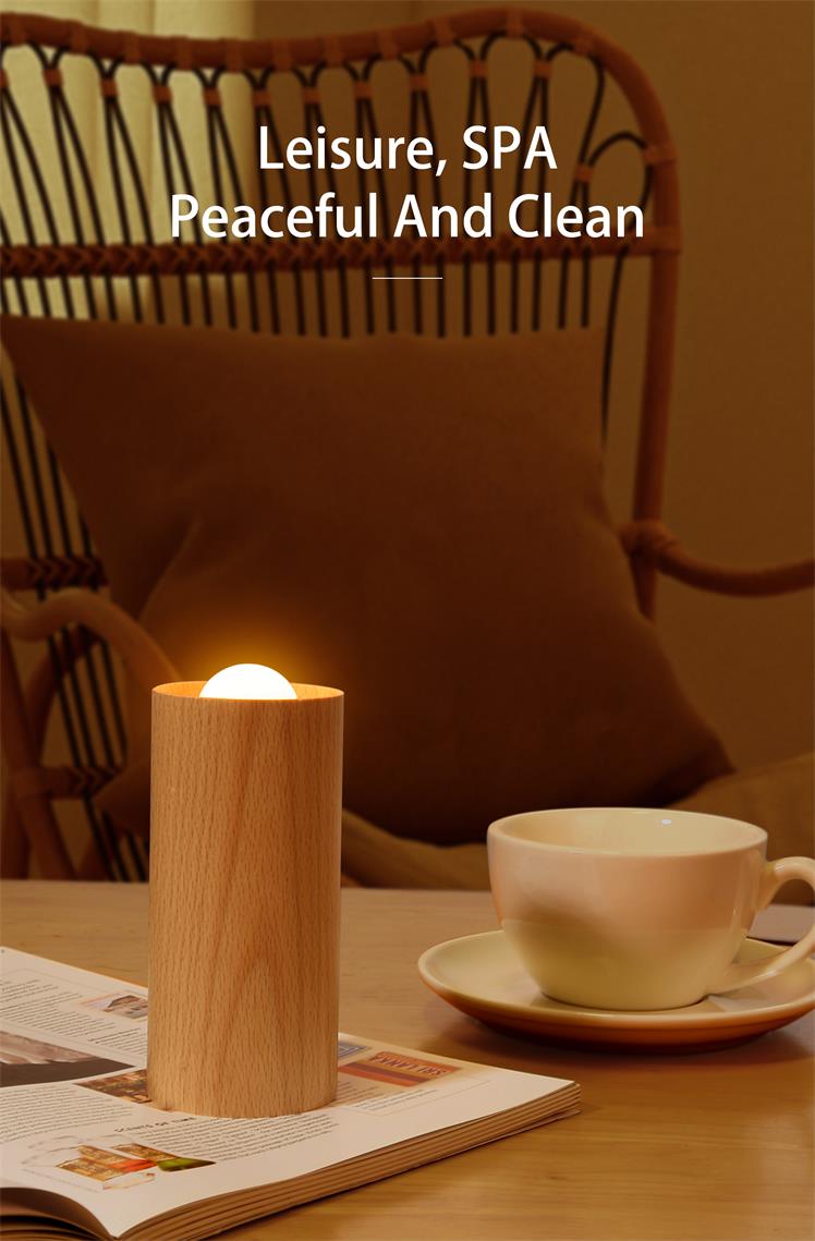 Rechargeable Wooden Flameless LED Candle Lamp — Warm White