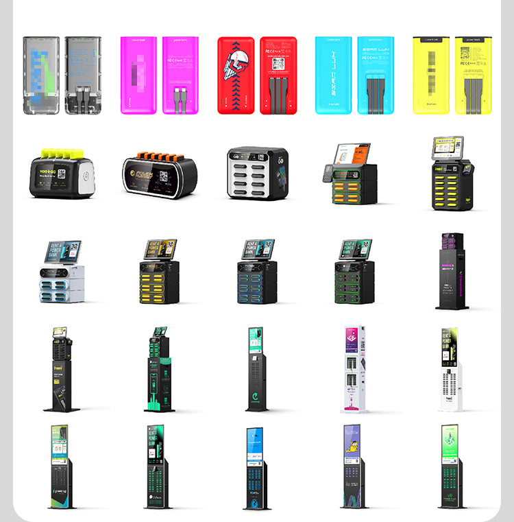 24-Slot Shared Power Bank Vending Station with Advertising Screen