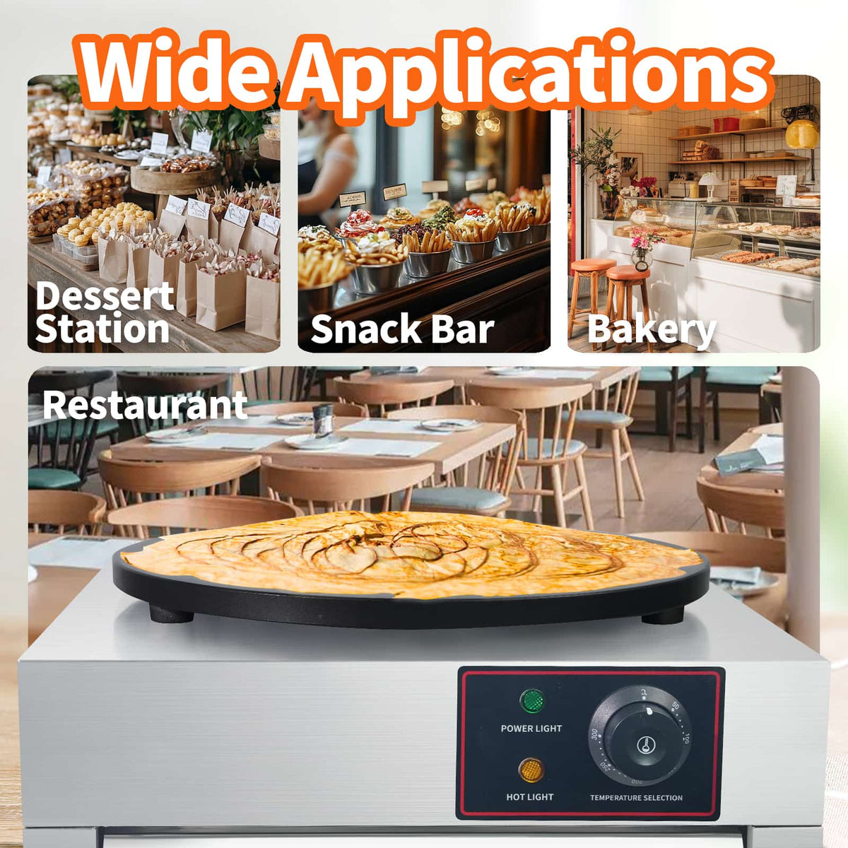 Commercial Electric Crepe Maker — Single Plate