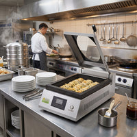 Commercial Electric Dumpling Fryer — Automatic Gyoza &amp; Potsticker Cooker image preview