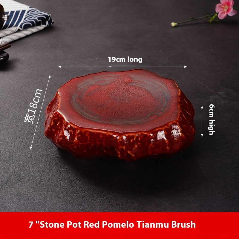 Stone Sashimi Plate - Artisanal Porcelain
