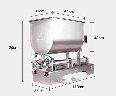 Semi-Automatic Piston Filling Machine — Heated Hopper & Agitator